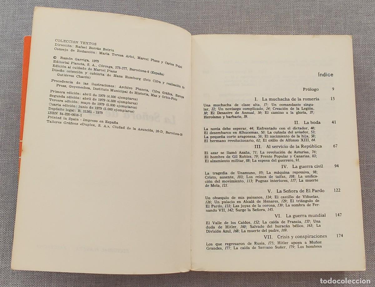 Libros de segunda mano: Libro. La Se&ntilde;ora del pardo. De Ramon Garriga. Cuarta edicion. A&ntilde;o 1979. - Foto 4