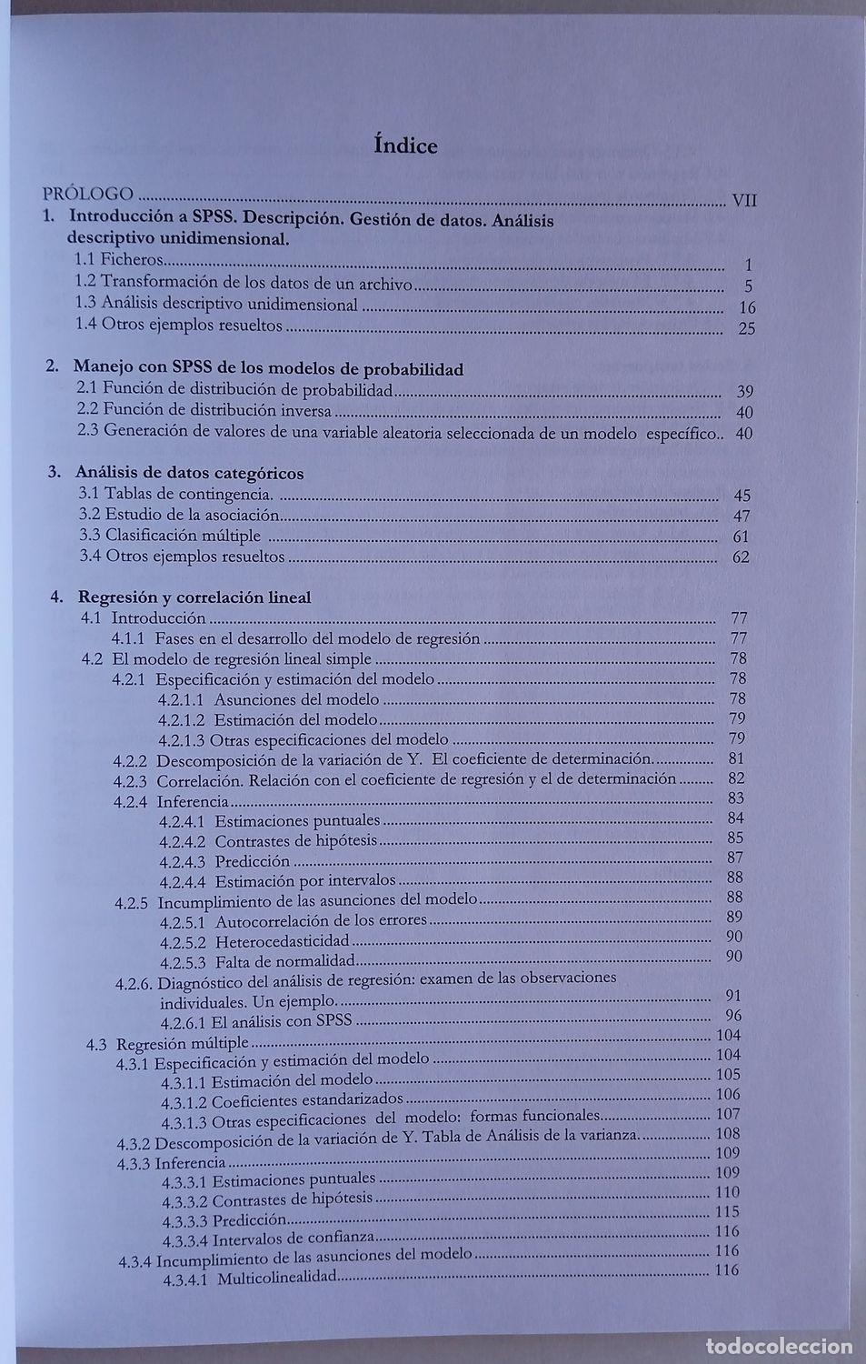 Libros de segunda mano: AN&Aacute;LISIS DE DATOS PARA LAS CIENCIAS SOCIALES CON SPSS - Foto 3