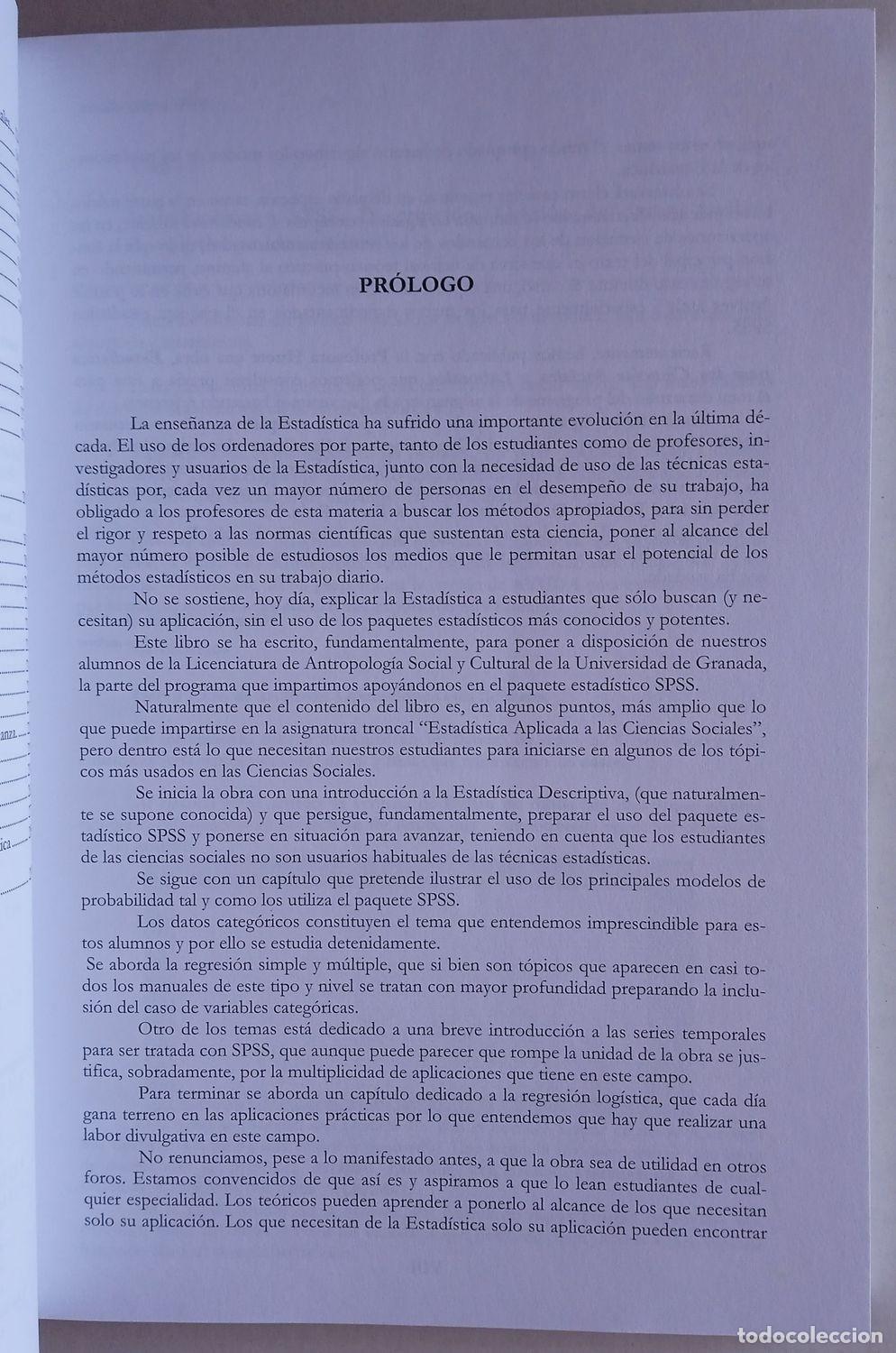 Libros de segunda mano: AN&Aacute;LISIS DE DATOS PARA LAS CIENCIAS SOCIALES CON SPSS - Foto 5