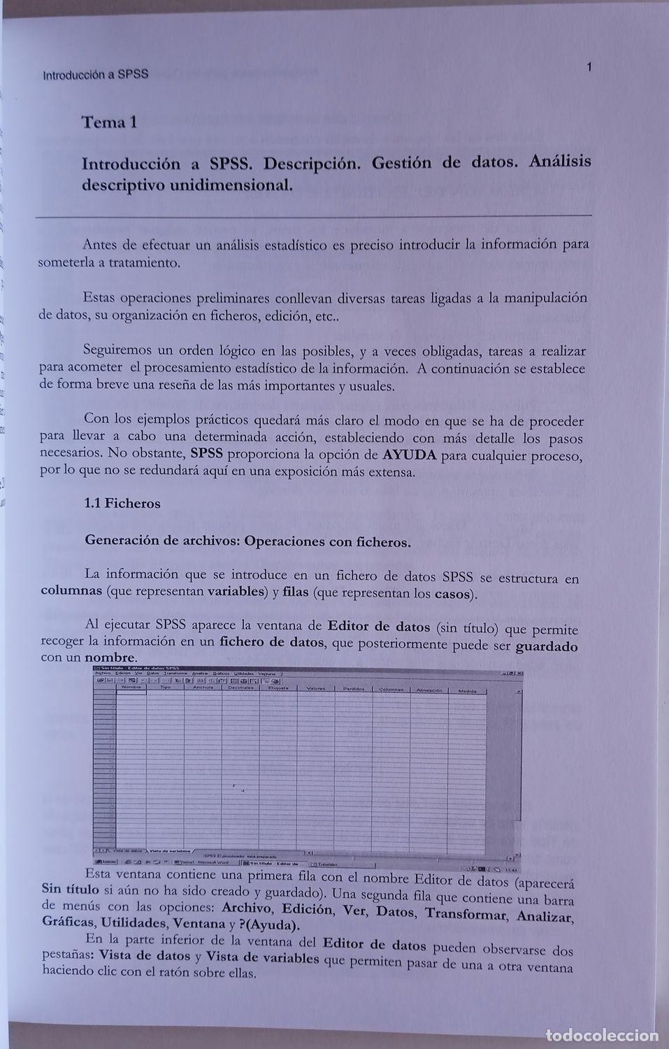 Libros de segunda mano: AN&Aacute;LISIS DE DATOS PARA LAS CIENCIAS SOCIALES CON SPSS - Foto 6