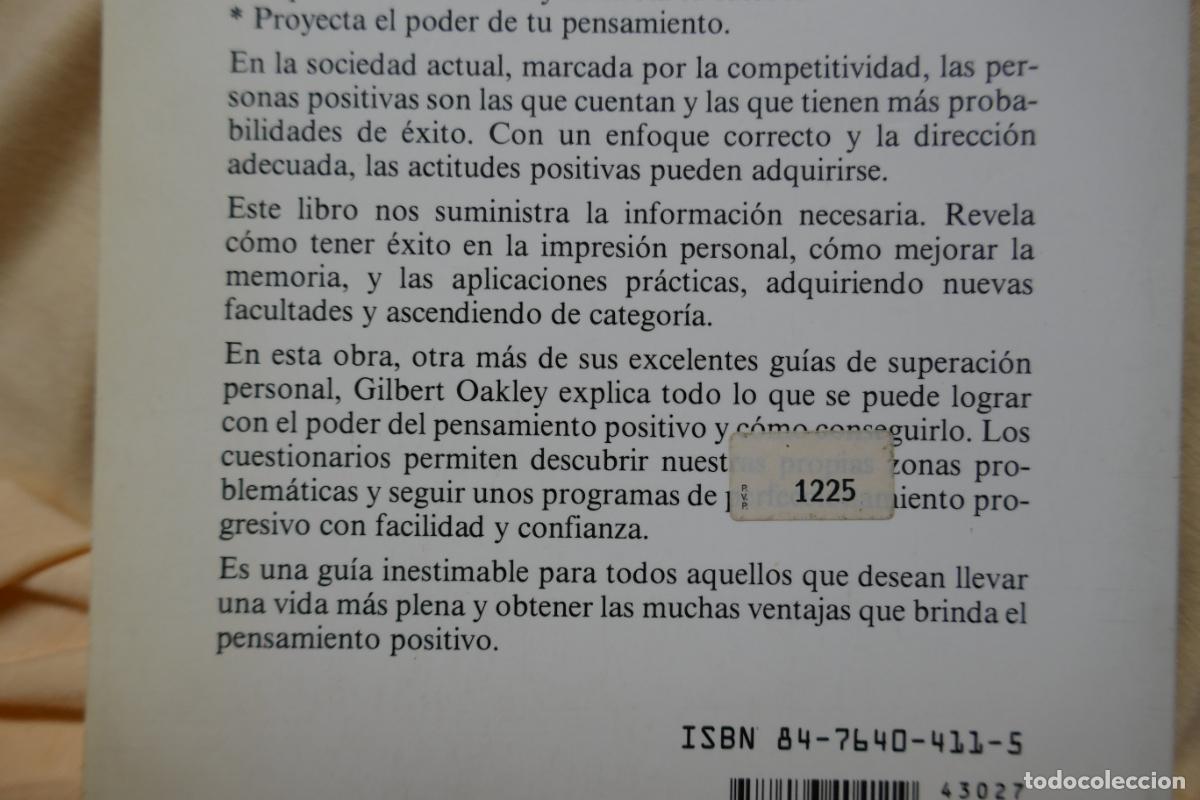 Libros de segunda mano: El poder del pensamiento positivo / Oakley, Gilbert - Foto 14