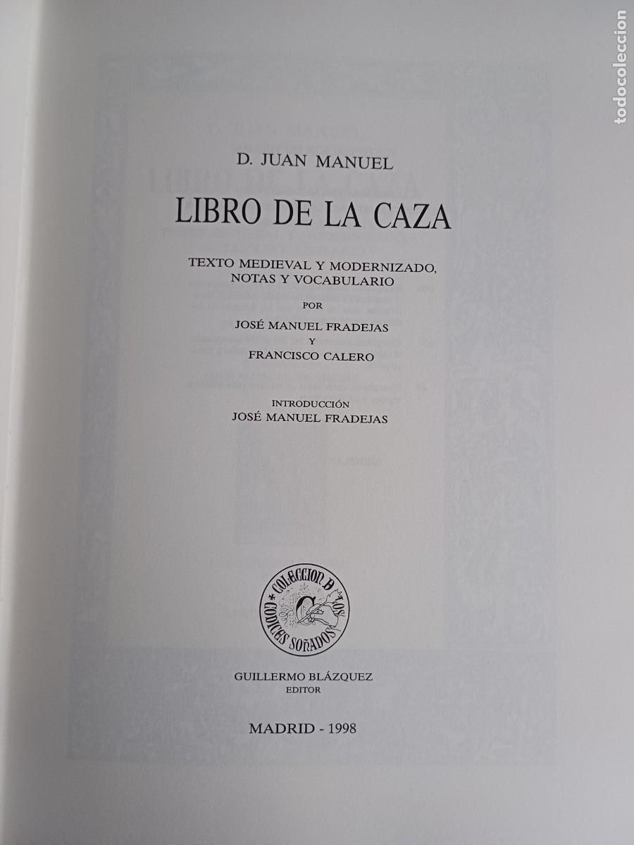 Libros de segunda mano: LIBRO DE LA CAZA .DON JUAN MANUEL.Ediciones ADEBA - Foto 9