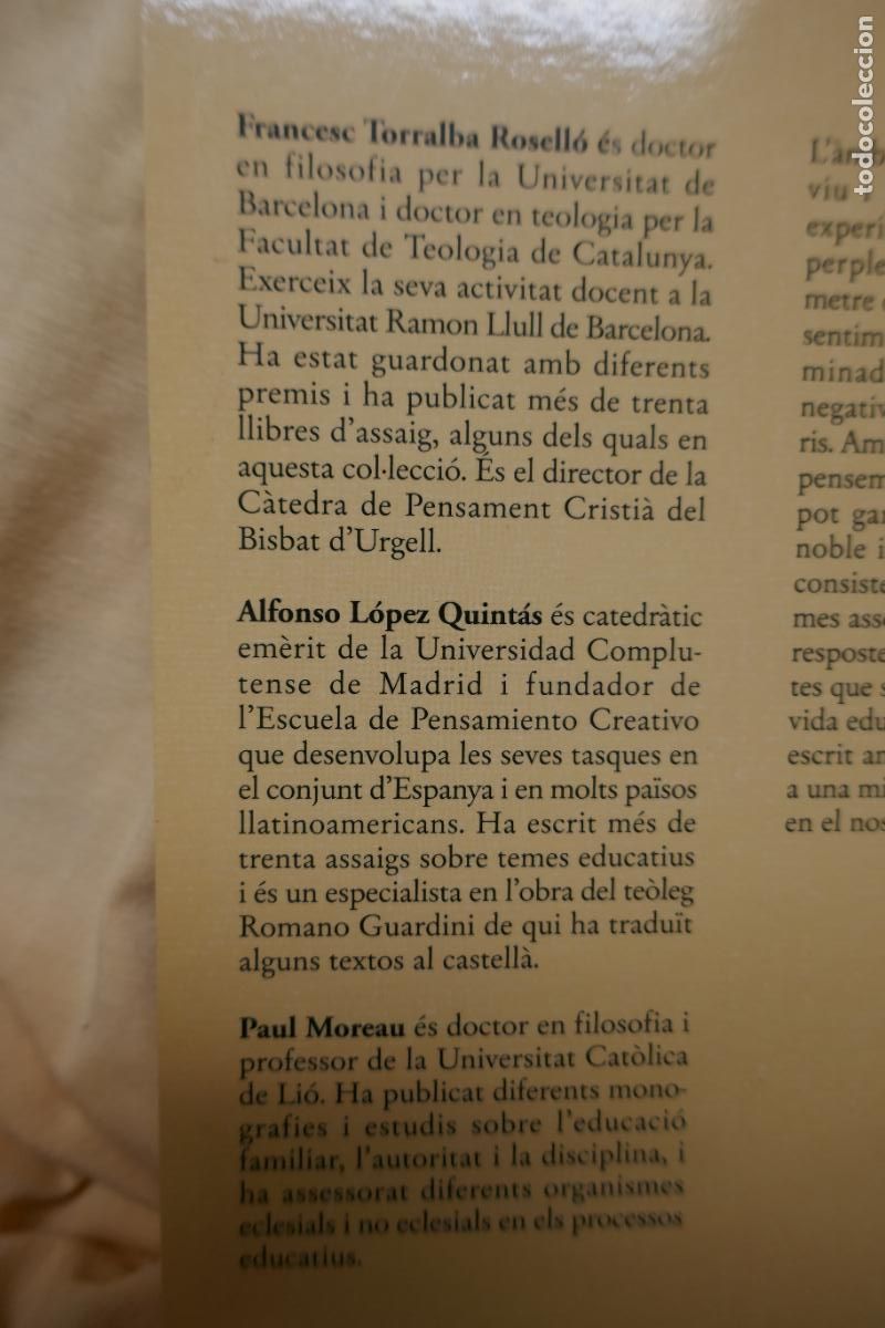 Libros de segunda mano: Educar en un mon vulnerable - FRANCESC TORRALBA - Foto 12