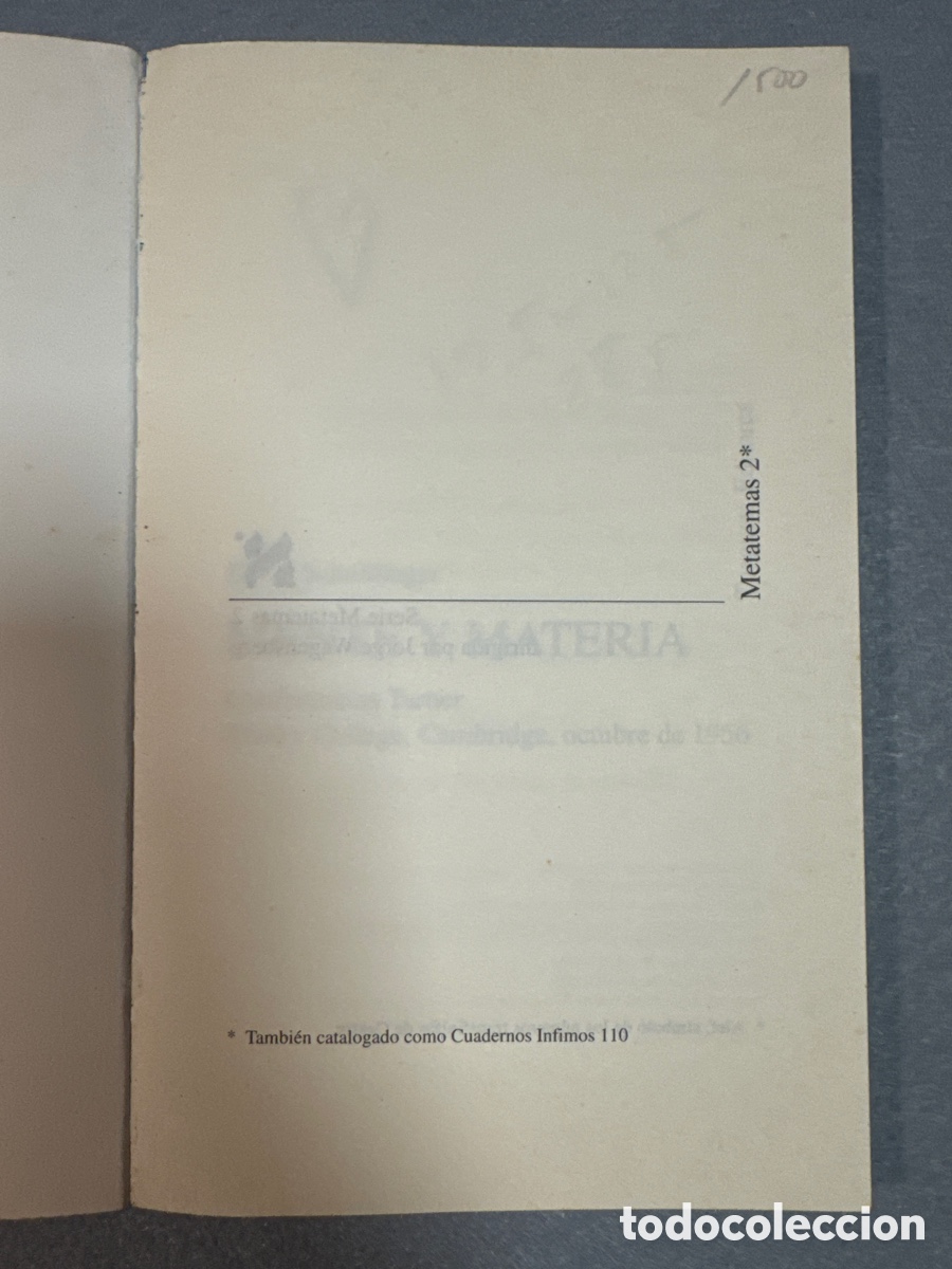 Libros de segunda mano: MENTE Y MATERIA. ERWIN SCHRODINGER. - Foto 4