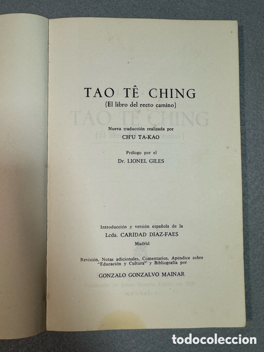 Libros de segunda mano: TAO -TE CHING ( EL LIBRO DEL RECTO CAMINO ) LAO-TSE EDICIONES MORA - Foto 4