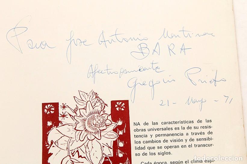 Libros de segunda mano: GREGORIO PRIETO - DEDICATORIA AUT&Oacute;GRAFA - 1971 - HOMENAJE A CERVANTES - Foto 1