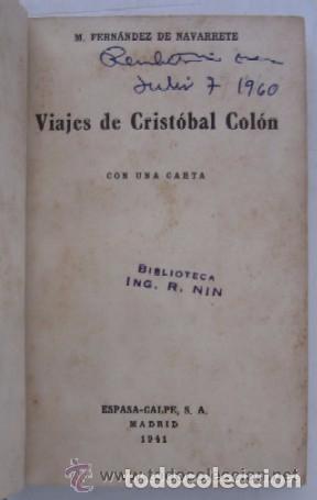 Libros de segunda mano: VIAJES DE CRISTOBAL COLON - CON UNA CARTA - Foto 2