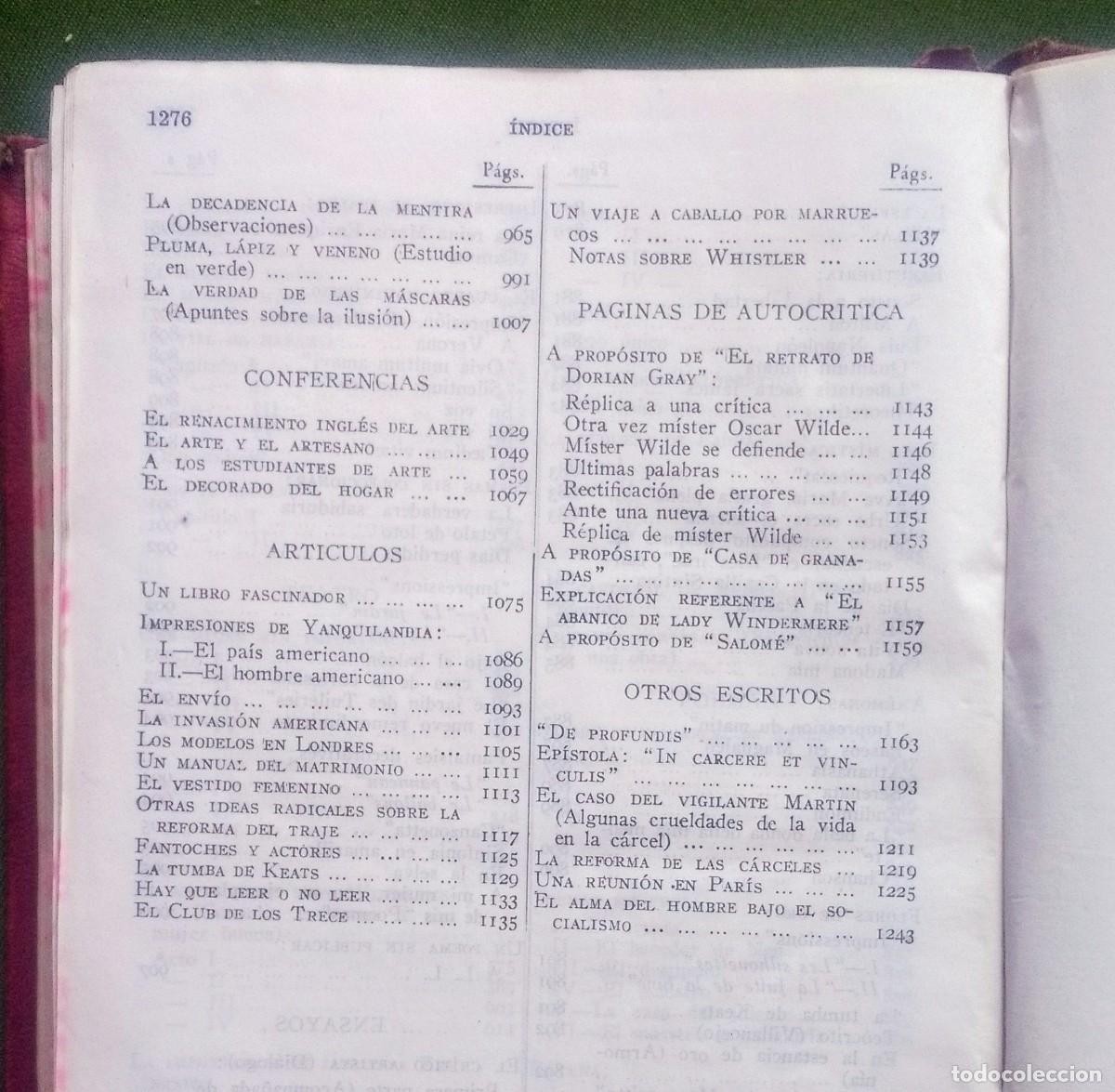 Libros de segunda mano: OBRAS COMPLETAS DE OSCAR WILDE - M. AGUILAR EDITOR - 1945. - Foto 7