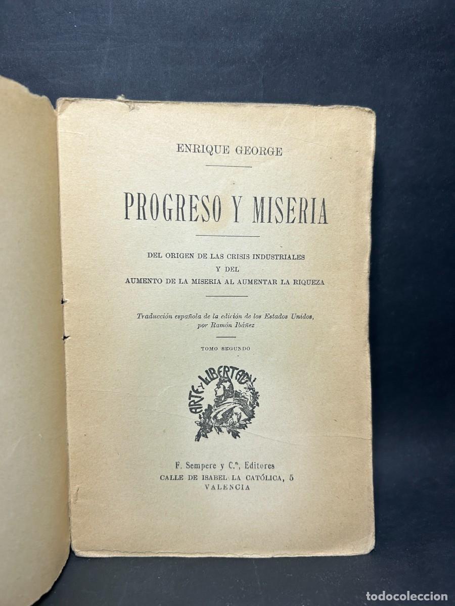 Libros de segunda mano: ENRIQUE GEORGE - PROGRESO Y MISERIA - PRIMERA EDICI&Oacute;N - Foto 1