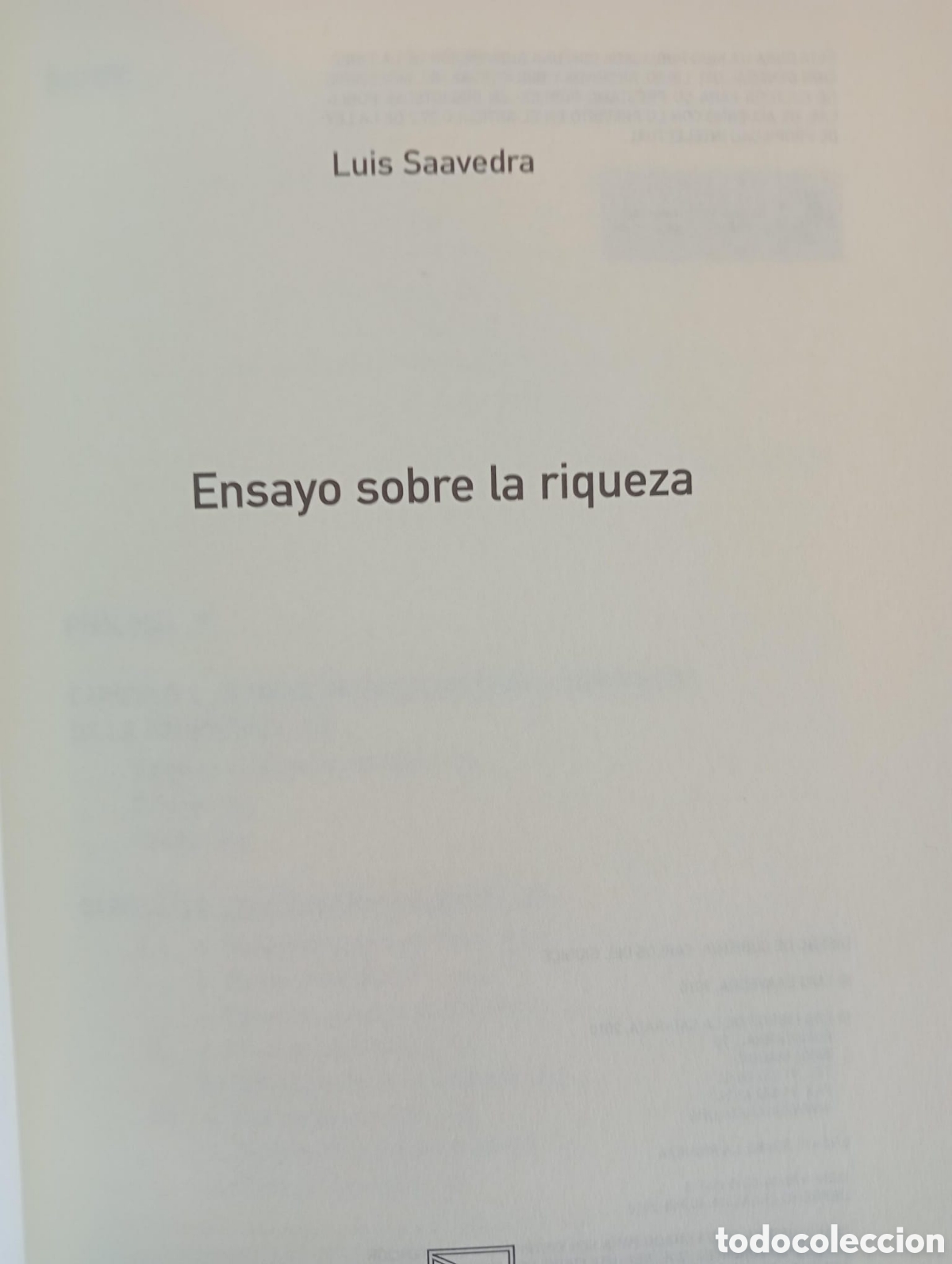 Libros de segunda mano: Ensayo sobre la riqueza&nbsp;/ Luis Saavedra - Foto 2