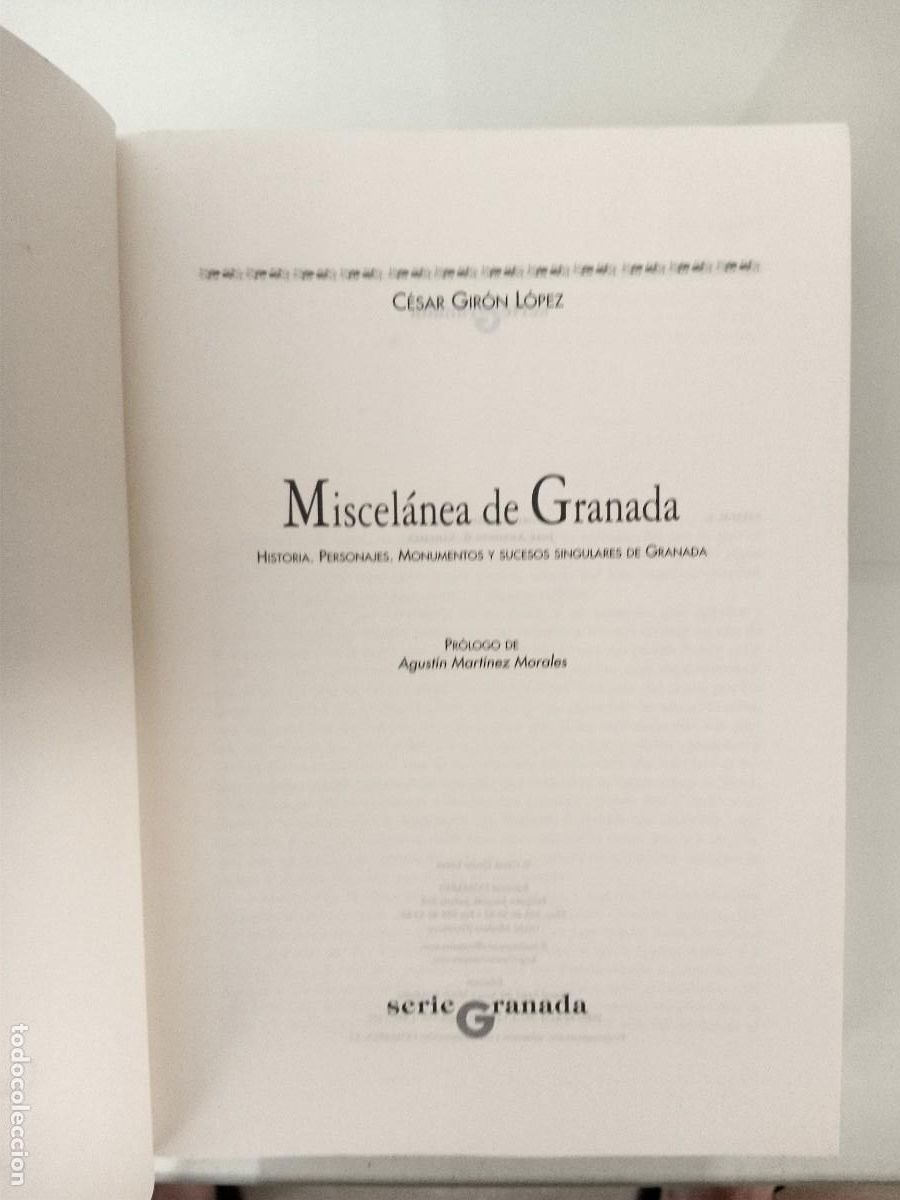 Libros de segunda mano: MISCEL&Aacute;NEA DE GRANADA - C&Eacute;SAR GIR&Oacute;N - 2&ordf; EDICI&Oacute;N CORREGIDA Y AMPLIADA 1999 EDITORIAL COMARES - Foto 5