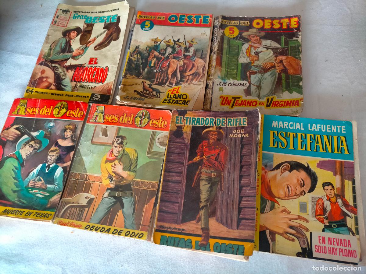 Libros de segunda mano: Lote 7 libros revistas de colecci&oacute;n bisonte cowboy's vaqueros cowboys Ases del oeste estefania rutas