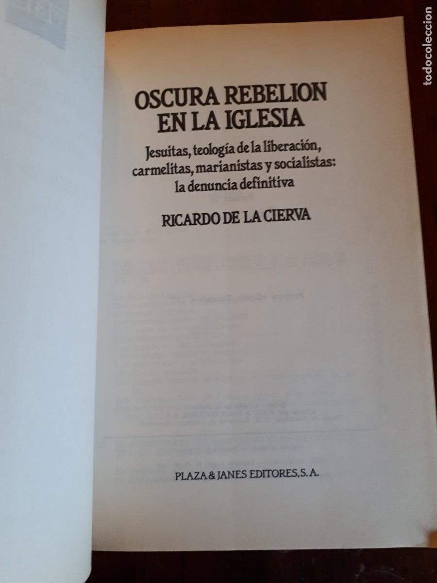 Libros de segunda mano: OSCURA REBELION EN LA IGLESIA .- RICARDO DE LA CIERVA. - Foto 3