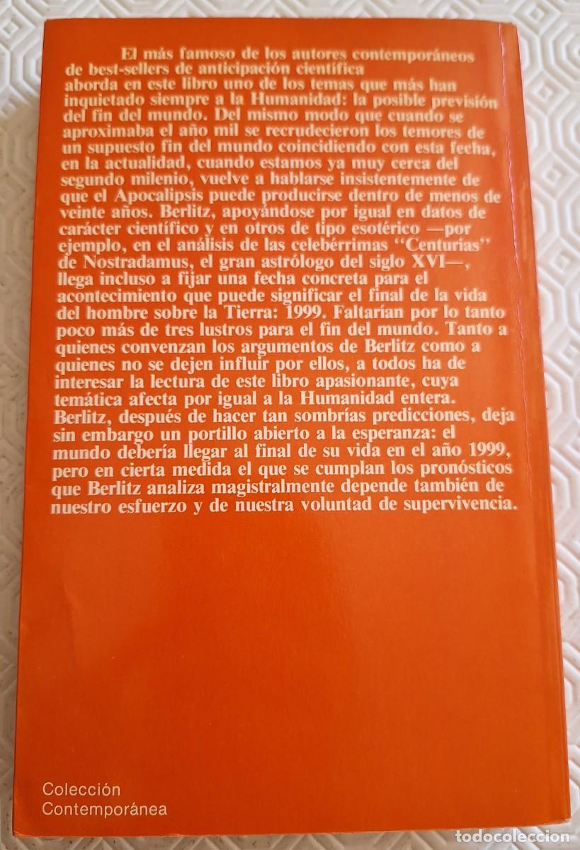 Libros de segunda mano: Fin del mundo a&ntilde;o 1999 - Charles Berlitz - Foto 2