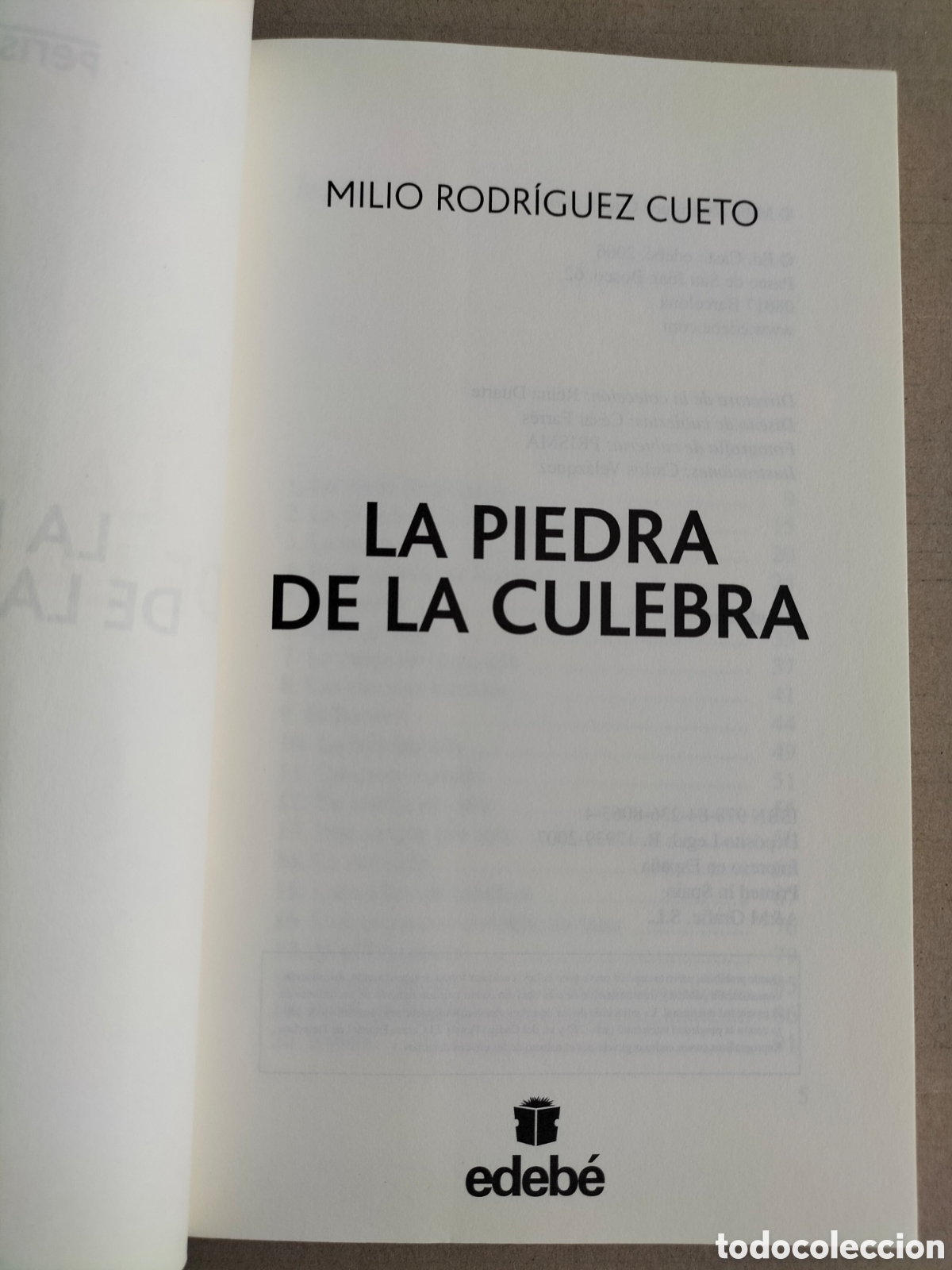 Libros de segunda mano: La piedra de la culebra. Milio Rodr&iacute;guez Cueto. Edeb&eacute;, 2007. Libro - Foto 2