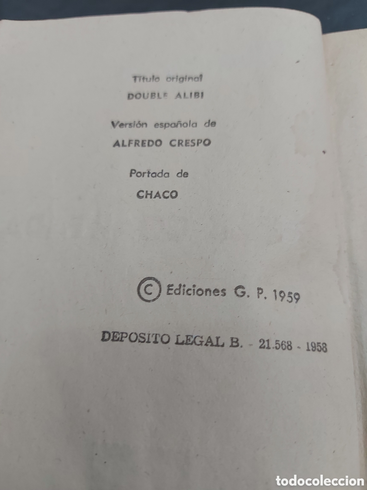 Libros de segunda mano: DOBLE COARTADA PETER CHEYNEY 1959 - Foto 2