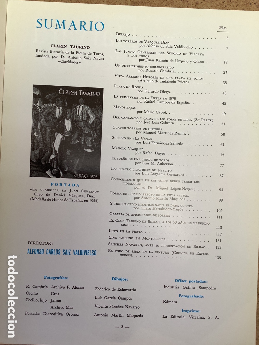 Libros de segunda mano: CLAR&Iacute;N TAURINO. 1979 - Foto 2