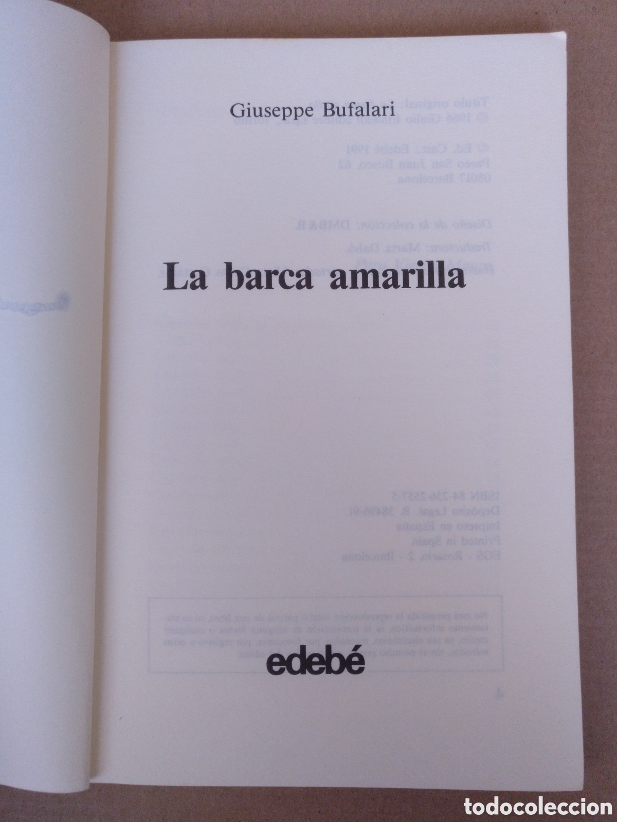 Libros de segunda mano: La barca amarilla. Giuseppe Bufalari. Periscopio 2. Edeb&eacute;, 1991. Libro - Foto 3