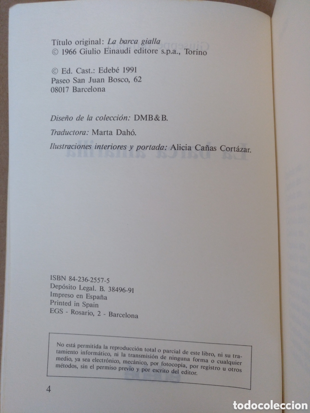 Libros de segunda mano: La barca amarilla. Giuseppe Bufalari. Periscopio 2. Edeb&eacute;, 1991. Libro - Foto 4
