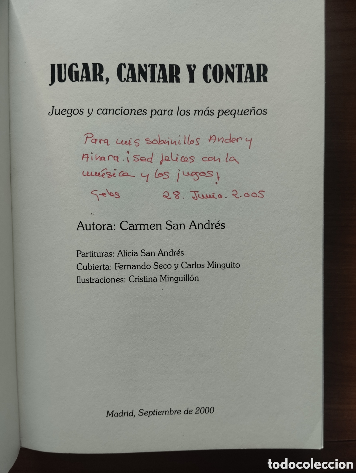Libros de segunda mano: Jugar, cantar y contar, Carmen San Andr&eacute;s - Foto 2