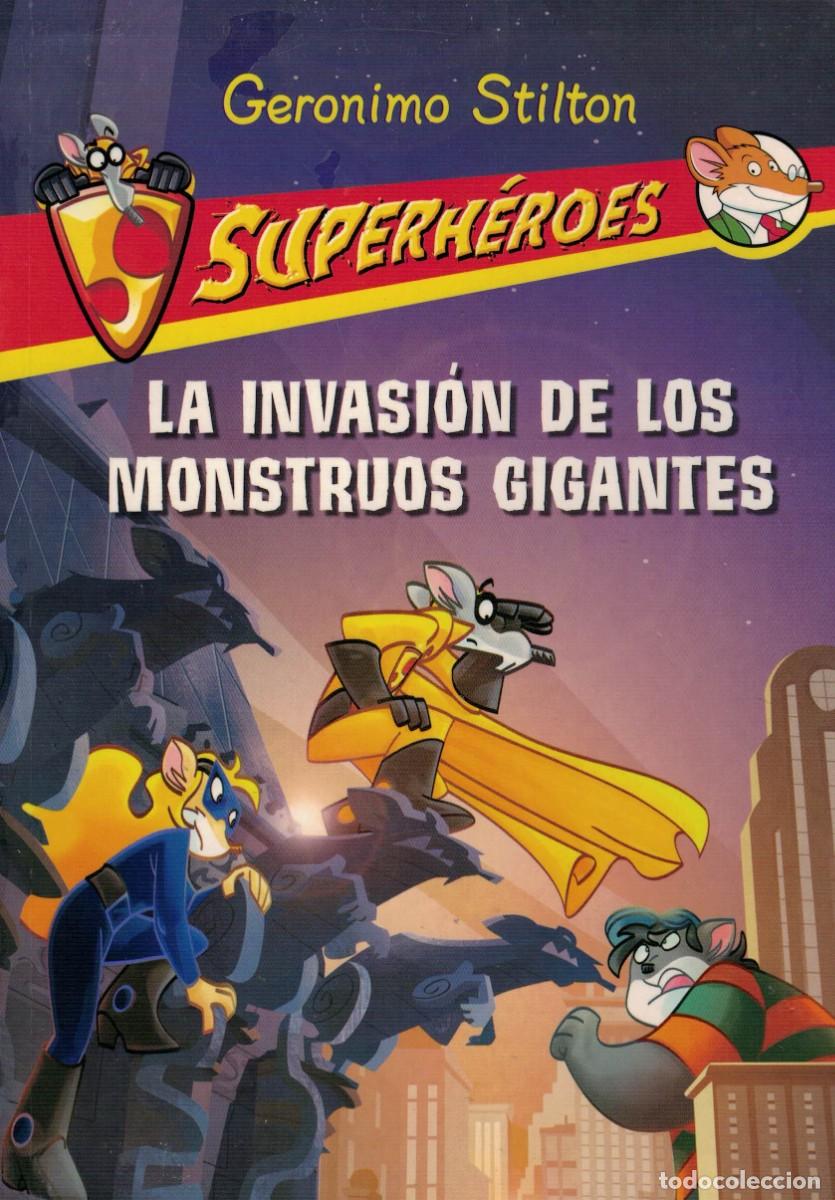 Libros de segunda mano: Geronimo Stilton, La invasi&oacute;n de los monstruos gigantes / Superh&eacute;roes - Foto 1