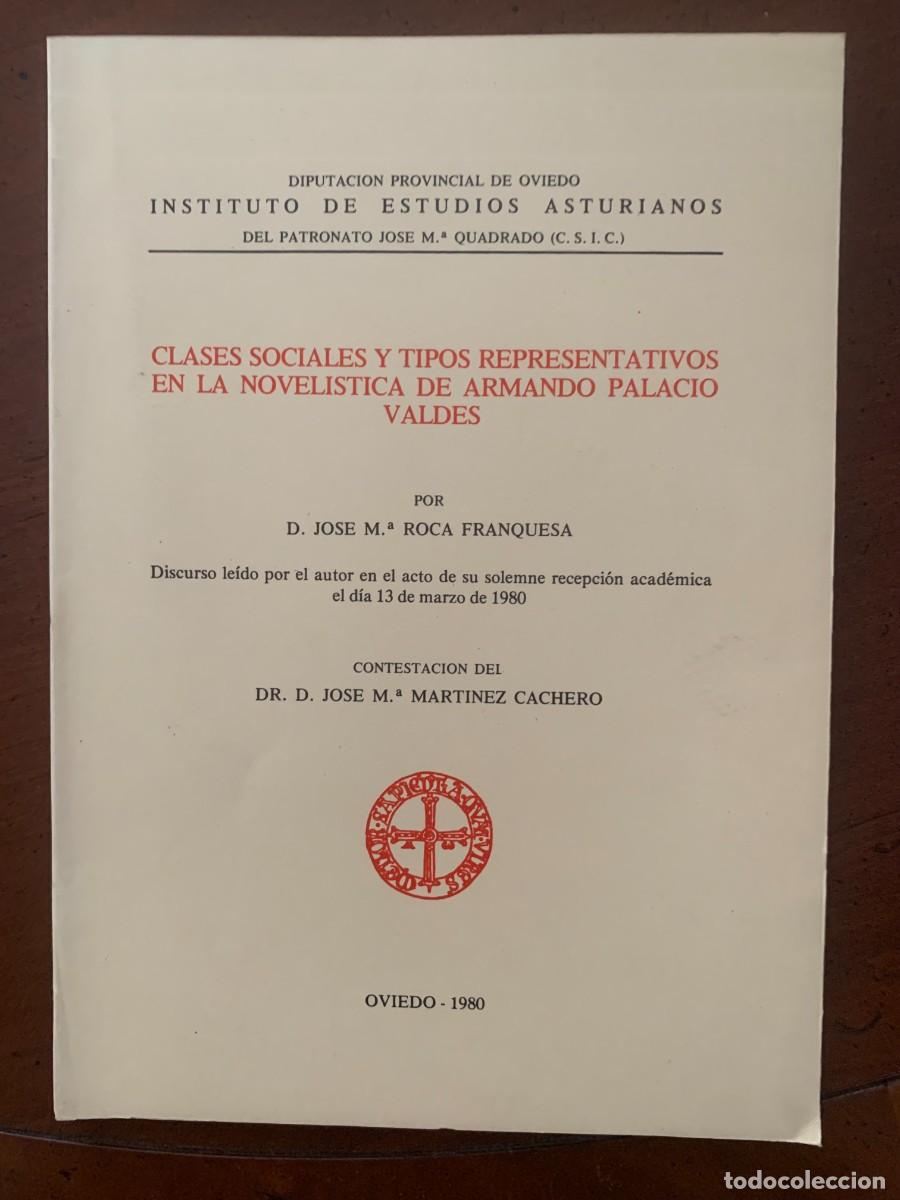 Libros de segunda mano: J. M. ROCA (1980): Clases sociales... en la novel&iacute;stica de A. Palacio Vald&eacute;s - Foto 1