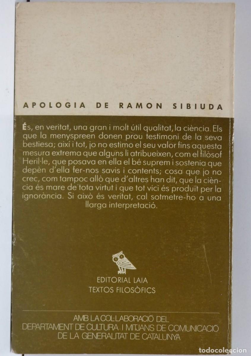 Libros de segunda mano: Michel de Montaigne - Apologia de Ramon Cibiuda - Ed. LAIA, 1992 - Foto 2