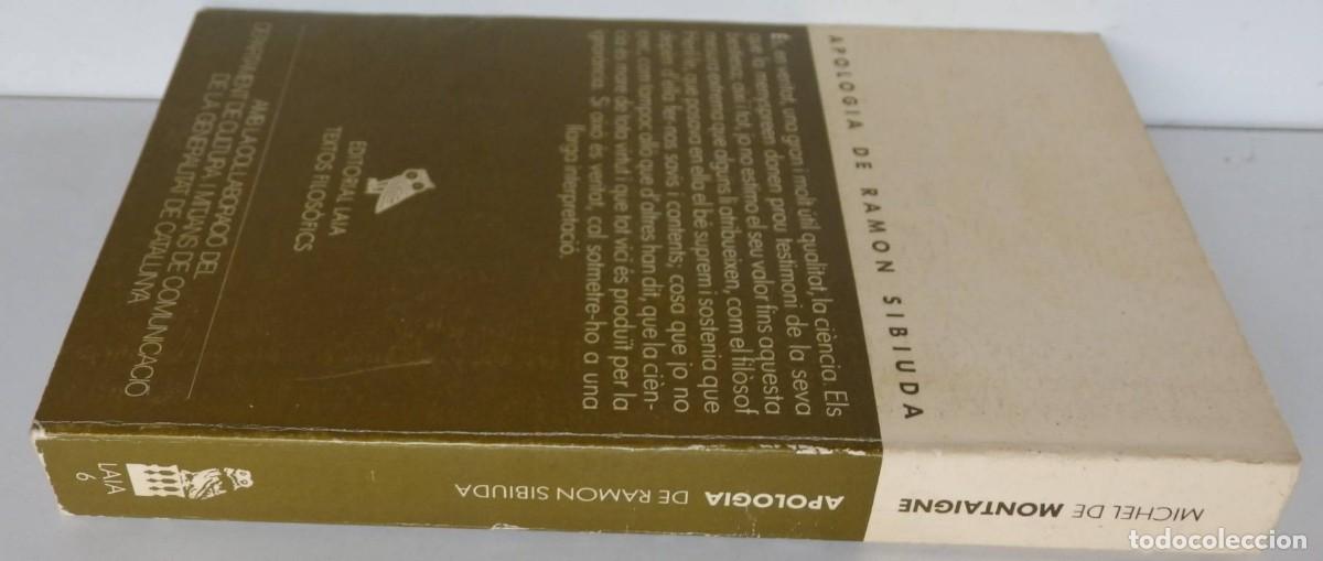 Libros de segunda mano: Michel de Montaigne - Apologia de Ramon Cibiuda - Ed. LAIA, 1992 - Foto 3
