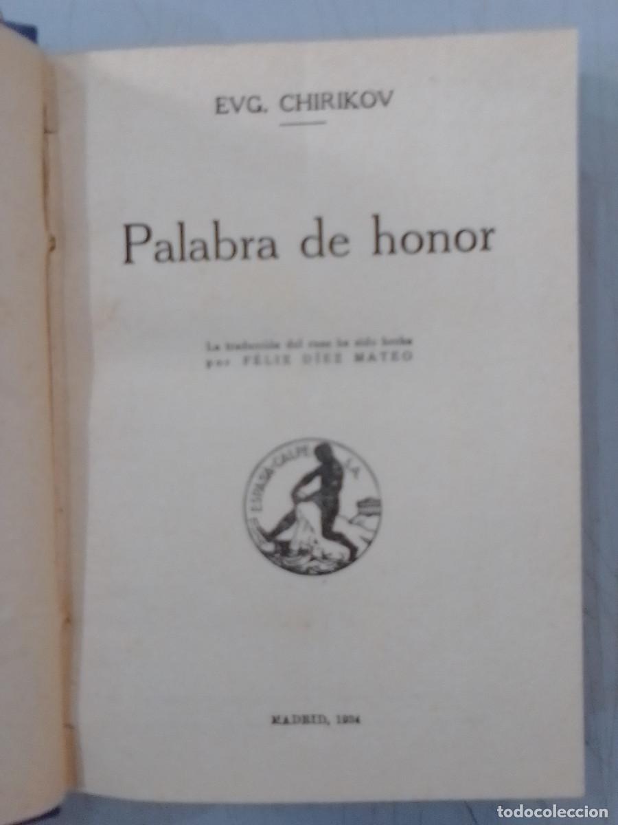 Libros de segunda mano: Palabra de Honor - Evg. Chiricov - Ediciones Espasa-Calpe. 1934 - Foto 1