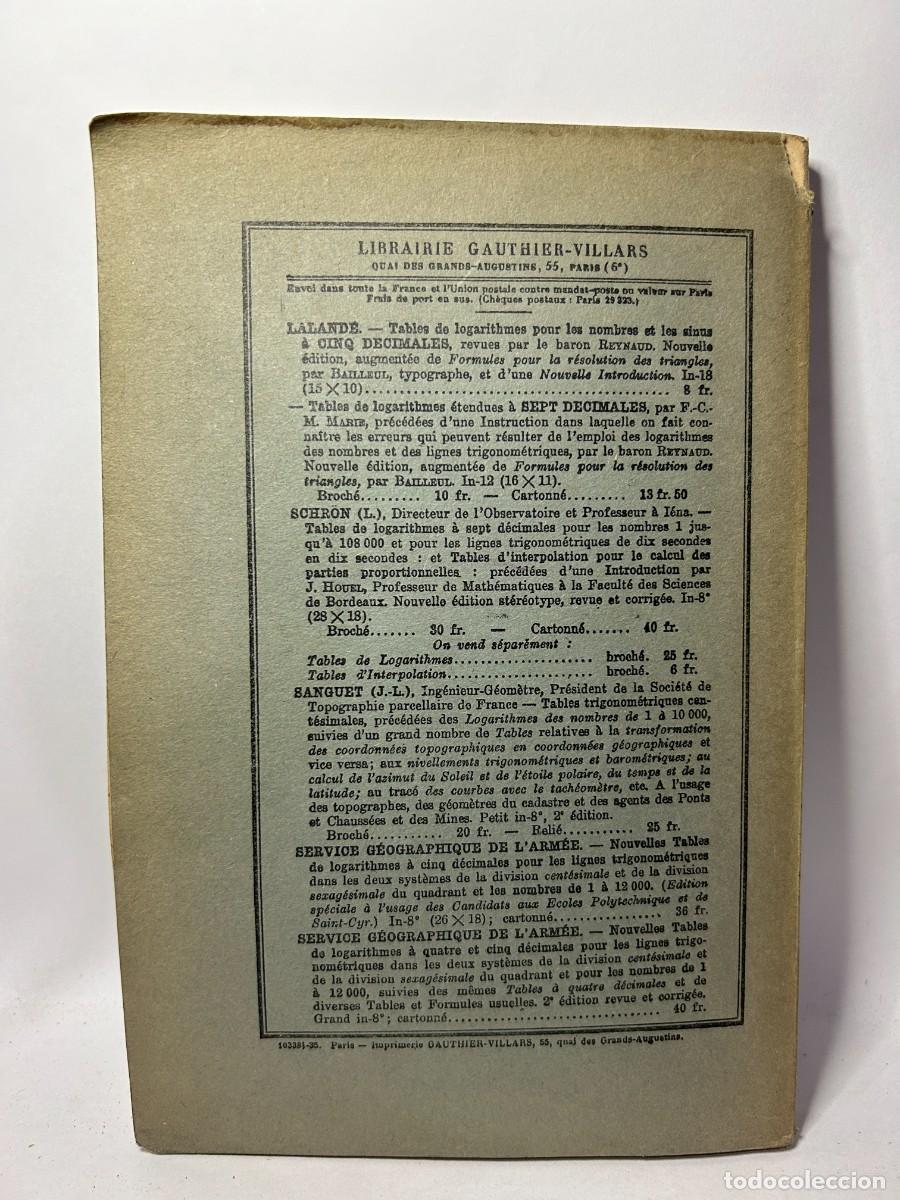 Libros de segunda mano: J. HO&Uuml;EL - TABLES DE LOGARITHMES A CINQ D&Eacute;CIMALES - Foto 3