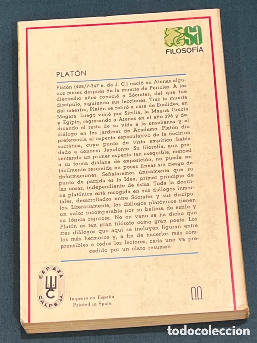 Libros de segunda mano: Libro. Plat&oacute;n. &ldquo;Di&aacute;logos&rdquo;. Selecciones Austral, 19. 1979. - Foto 2