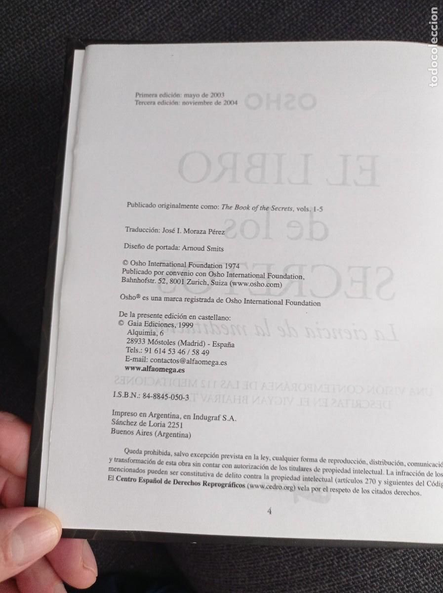 Libros de segunda mano: Libro El libro de los secretos. Osho Gaia ediciones 2004. - Foto 4