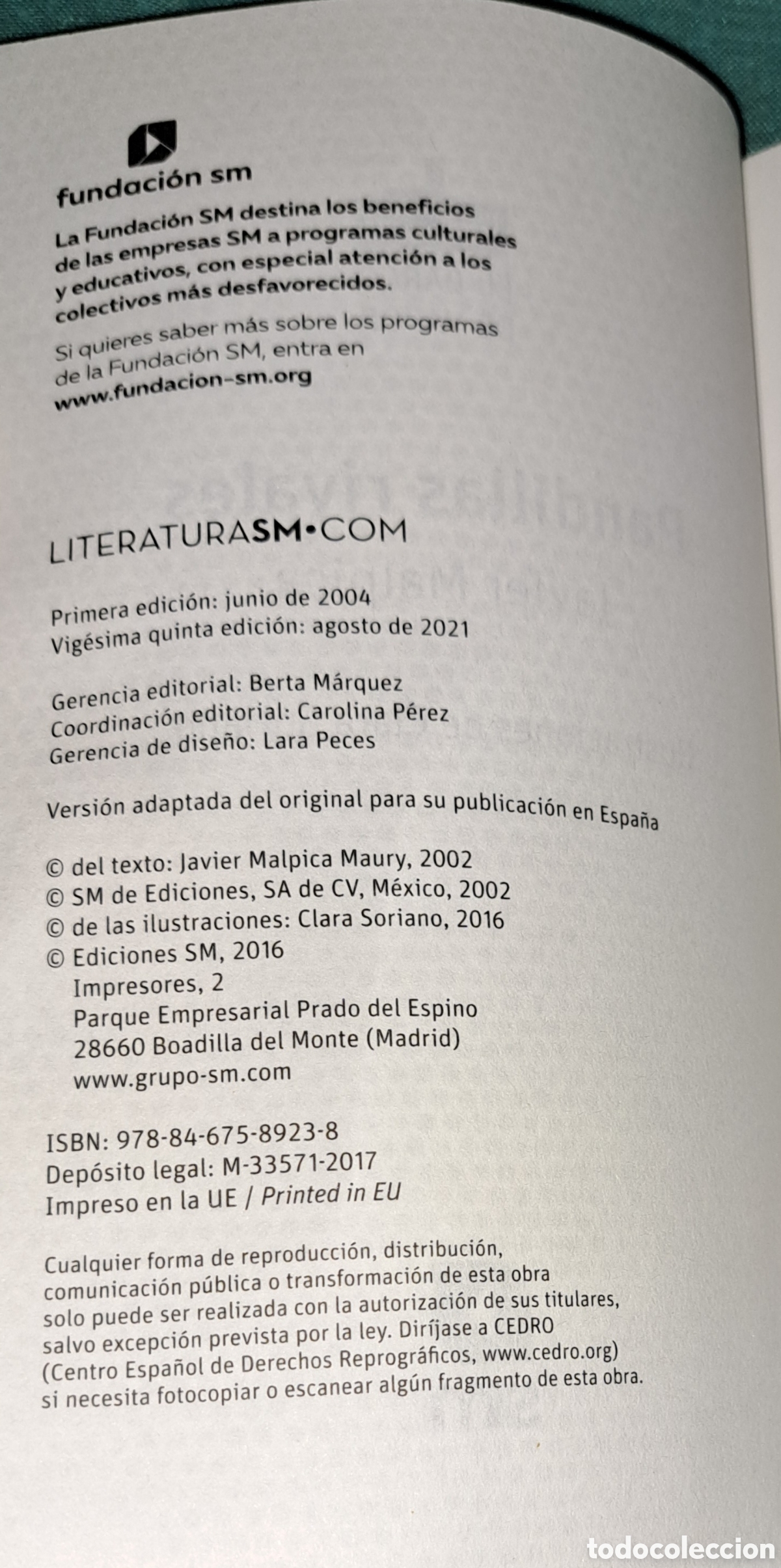 Libros de segunda mano: LIBRO PANDILLAS RIVALES, JAVIER MALPICA, EDICIONES SM - Foto 3