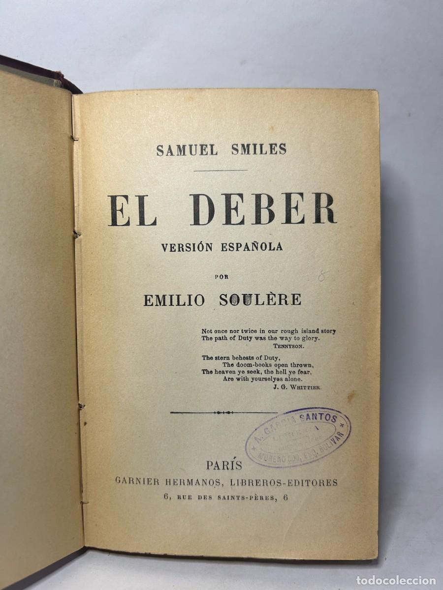 Libros de segunda mano: SAMUEL SMILES - EL DEBER - Foto 3