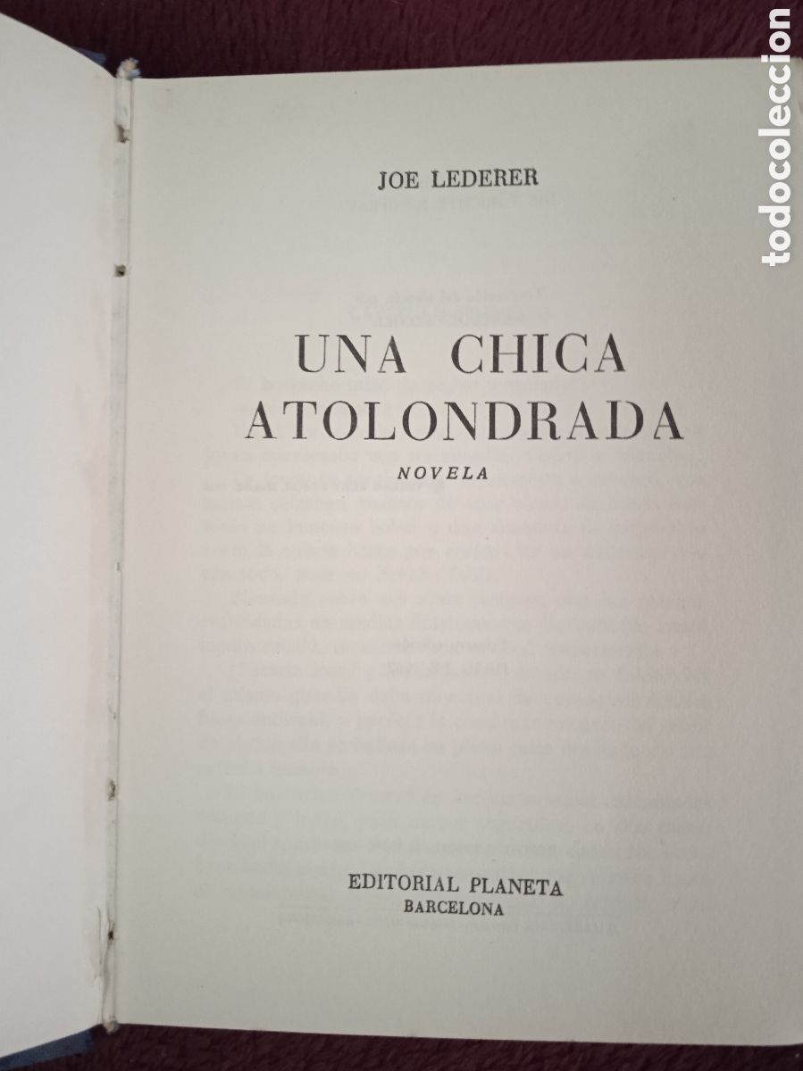 Libros de segunda mano: UNA CHICA ATOLONDRADA / JOE LEDERER - Foto 2