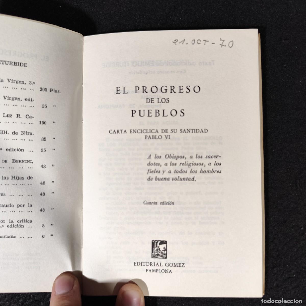 Libros de segunda mano: EL PROGRESO DE LOS PUEBLOS - PABLO VI - EDITORIAL GOMEZ - 1969 / 2.173 - Foto 4