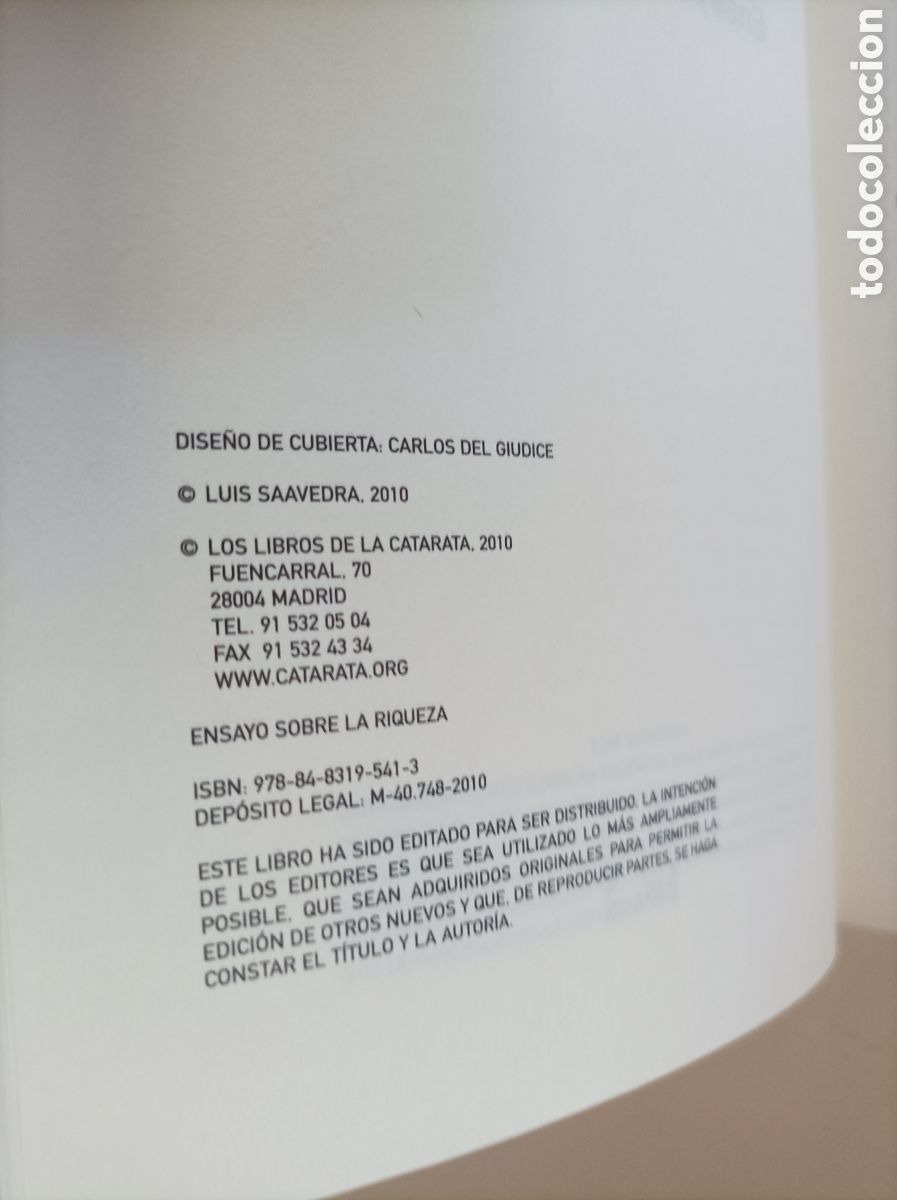 Libros de segunda mano: Ensayo sobre la riqueza&nbsp;/ Luis Saavedra - Foto 4