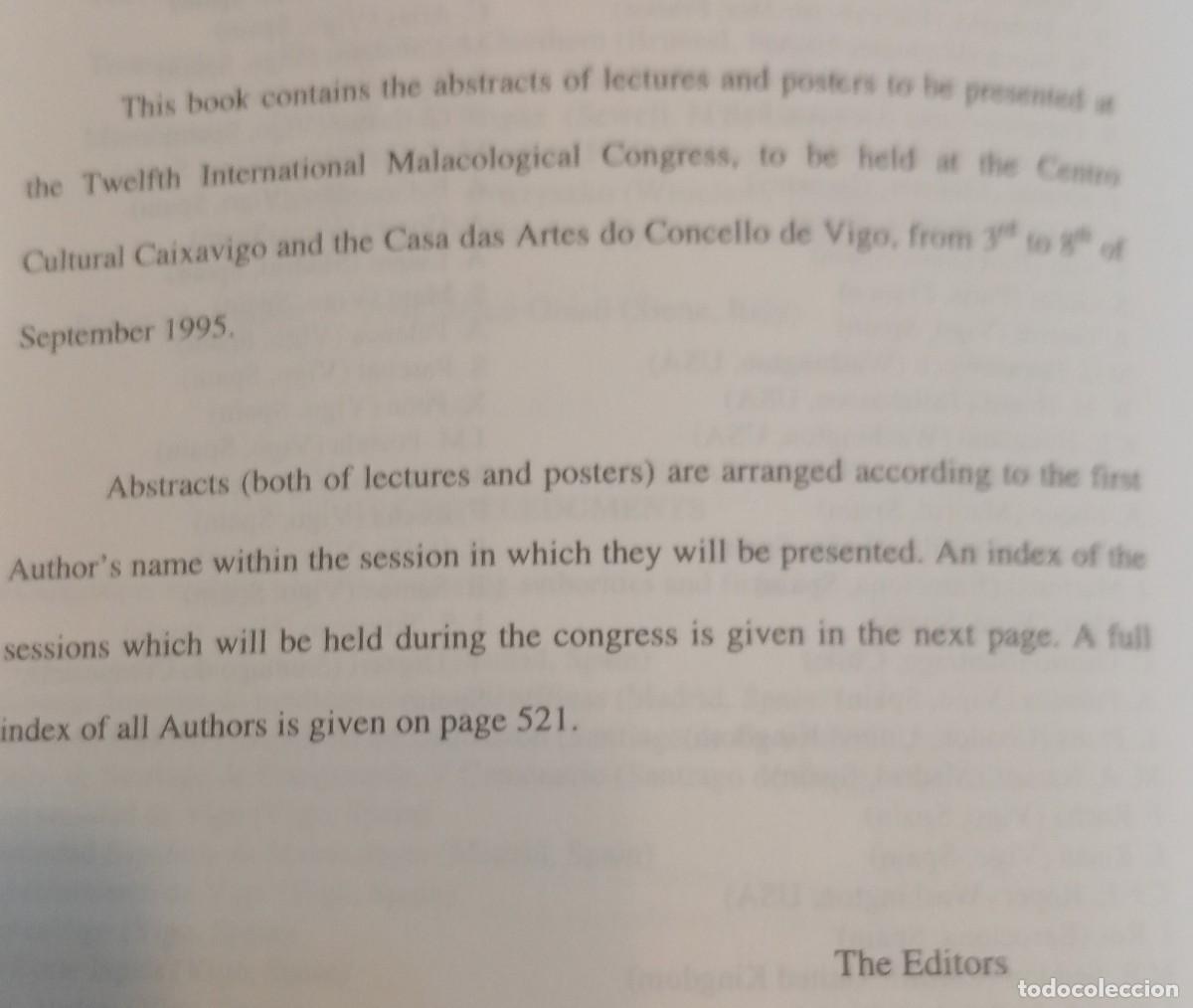 Libros de segunda mano: UNITAS MALACOLOGICA, LIBRO, CAT&Aacute;LOGO, CONGRESO 1995, VIGO - Foto 6