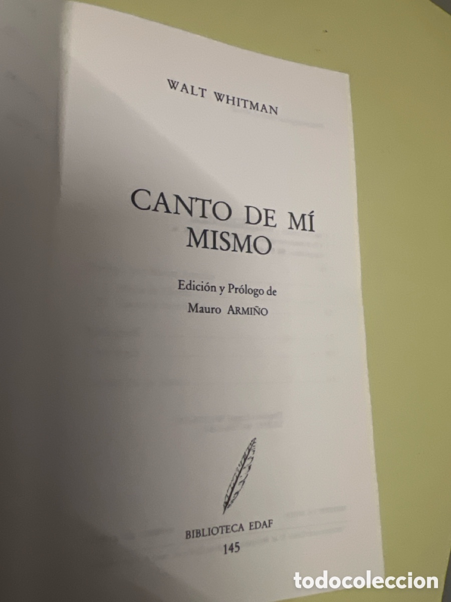 Libros de segunda mano: T2/B0/30. Libro Canto a m&iacute; mismo, Walt Whitman - Foto 3