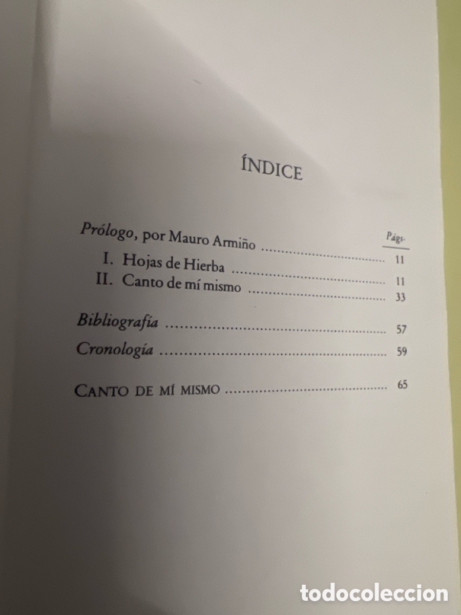 Libros de segunda mano: T2/B0/30. Libro Canto a m&iacute; mismo, Walt Whitman - Foto 5