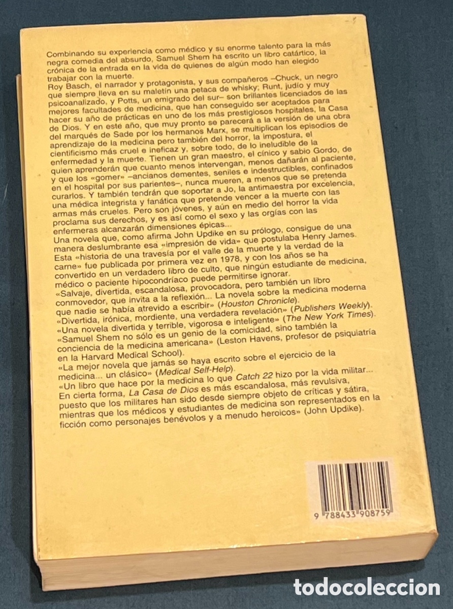 Libros de segunda mano: Libro. Samuel Shem. &ldquo;La casa De Dios&rdquo;. 1998. - Foto 2
