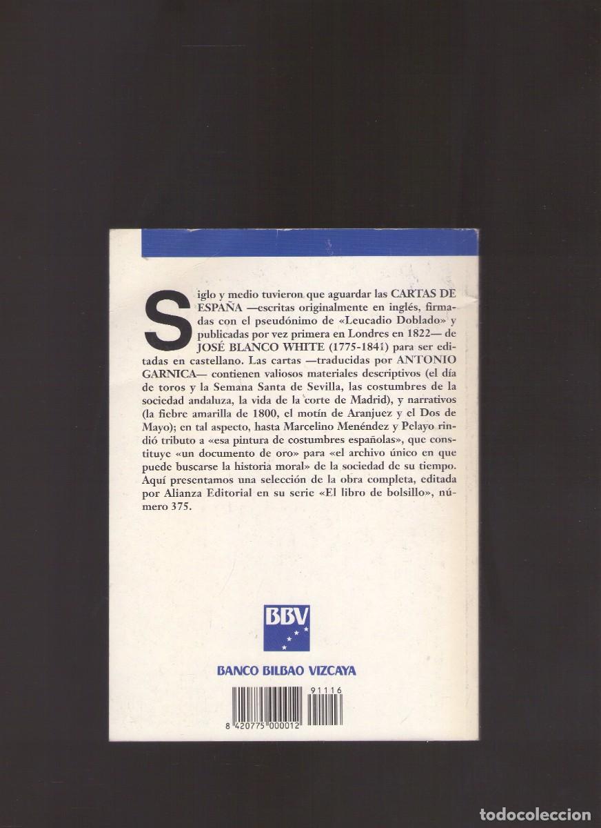 Libros de segunda mano: Bd. Cartas de Espa&ntilde;a (Jos&eacute; Blanco White) - Foto 2