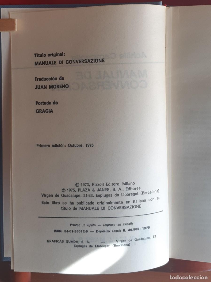 Libros de segunda mano: MANUAL DE CONVERSACI&Oacute;N POR ACHILLE CAMPANILE - Foto 5