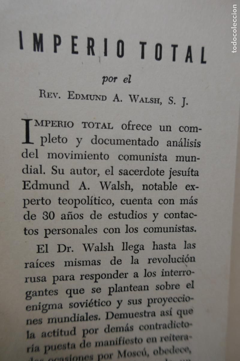 Libros de segunda mano: IMPERIO TOTAL - RA&Iacute;CES Y PROGRESOS DEL COMUNISMO MUNDIAL - WALSH / BUENOS AIRES - Foto 5