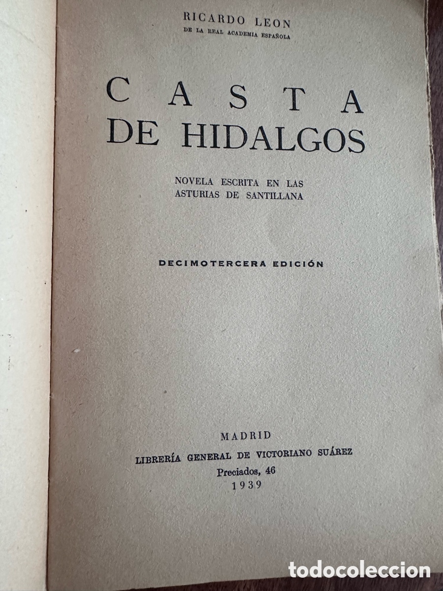 Libros de segunda mano: Casta de Hidalgos Ricardo Leon - Foto 3