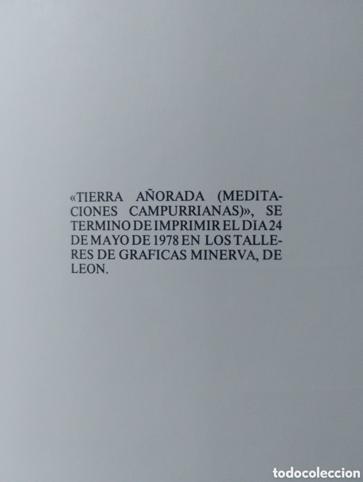 Libros de segunda mano: TIERRA A&Ntilde;ORADA (MEDITACIONES CAMPURRIANAS). - Foto 19