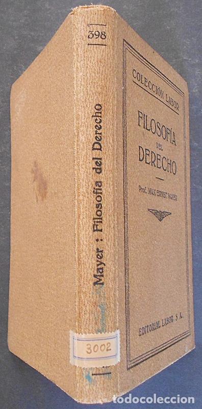 Libros de segunda mano: Filosof&iacute;a del Derecho - Max Ernst Mayer - Ed. Labor (1937) - Foto 2
