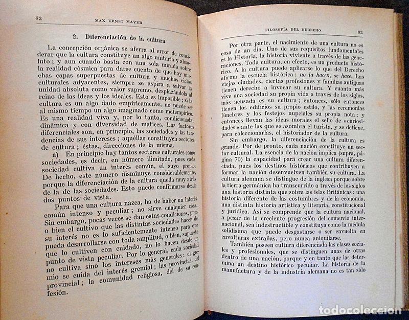 Libros de segunda mano: Filosof&iacute;a del Derecho - Max Ernst Mayer - Ed. Labor (1937) - Foto 3