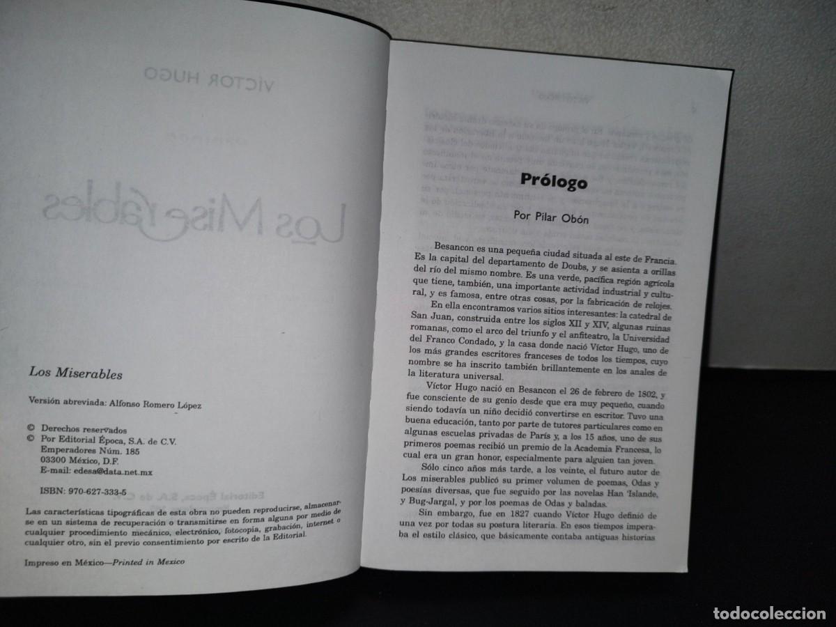 Libros de segunda mano: 124- LOS MISERABLES - VICTOR HUGO - EDITORIAL &Eacute;POCA, S. A. DE C. V. - Foto 5