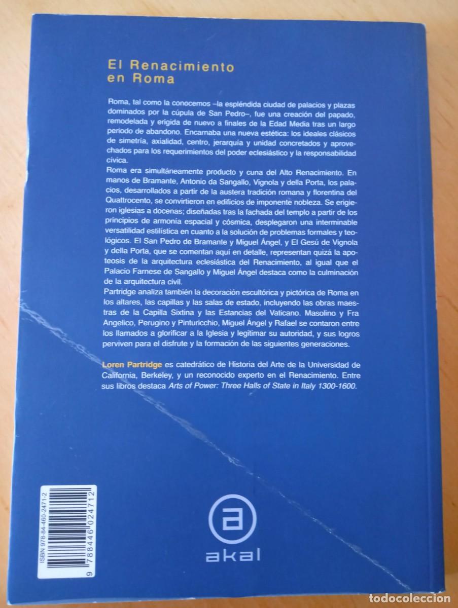 Libros de segunda mano: LOREN PARTRIDGE EL RENACIMIENTO EN ROMA - Foto 2